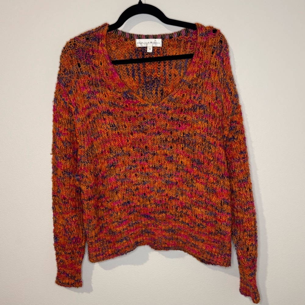 Chelsea & Theodore Multicolor Chunky Knit Sweater Women’s Medium Knit Pullover